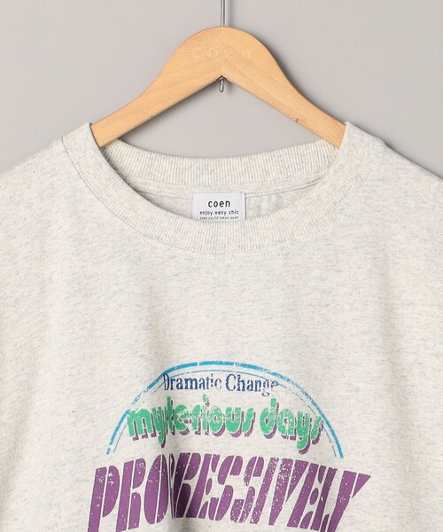 coen（コーエン）の「フハクドッキングロゴプリントロングスリーブTシャツ（Tシャツ/カットソー・レディース・ライトグレー/ダークグレー/コバルトブルー/オフホワイト・M/L）」の15枚目の写真