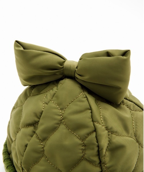 Casselini（キャセリーニ）の「Casselini(キャセリーニ)キルティングリボンワッチ（ニットキャップ/ビーニー・レディース・カーキ/ブラック/グレー・FREE）」の8枚目の写真