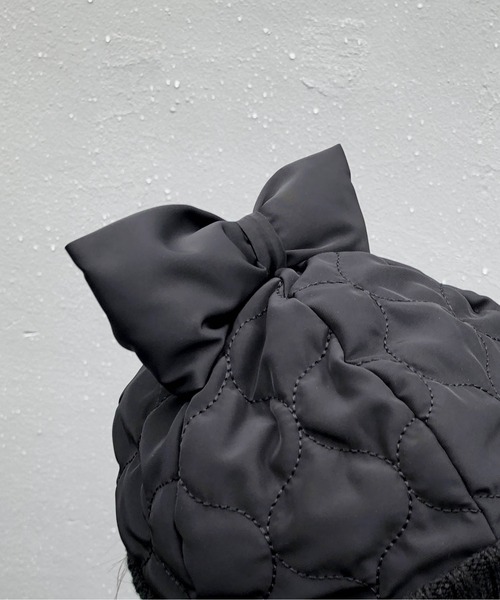 Casselini（キャセリーニ）の「Casselini(キャセリーニ)キルティングリボンワッチ（ニットキャップ/ビーニー・レディース・カーキ/ブラック/グレー・FREE）」の17枚目の写真