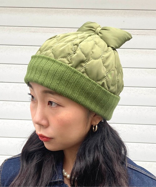 Casselini（キャセリーニ）の「Casselini(キャセリーニ)キルティングリボンワッチ（ニットキャップ/ビーニー・レディース・カーキ/ブラック/グレー・FREE）」の18枚目の写真