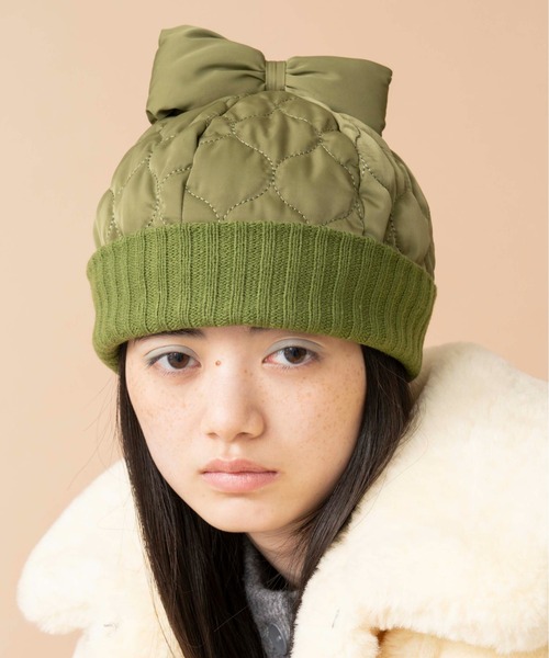 Casselini（キャセリーニ）の「Casselini(キャセリーニ)キルティングリボンワッチ（ニットキャップ/ビーニー・レディース・カーキ/ブラック/グレー・FREE）」の19枚目の写真