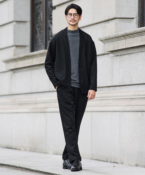 セール】【セットアップ2点セット】ピーチスキンポンチ ノーカラー