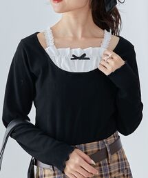 MAJESTIC LEGON | フロントギャザーフリルトップス(Tシャツ/カットソー)