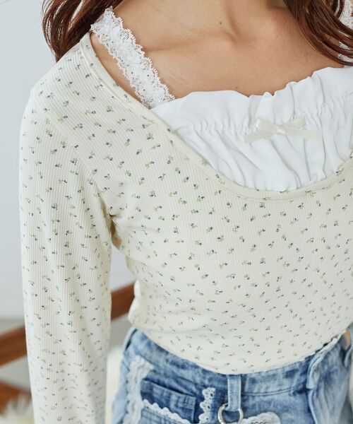 MAJESTIC LEGON(マジェスティックレゴン)の「フロントギャザーフリルトップス(Tシャツ/カットソー・レディース・ブラック/グレー/ホワイト系その他2・MEDIUM)」の16枚目の写真