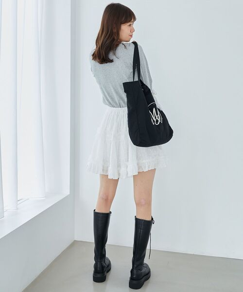 MAJESTIC LEGON(マジェスティックレゴン)の「フロントギャザーフリルトップス(Tシャツ/カットソー・レディース・ブラック/グレー/ホワイト系その他2・MEDIUM)」の12枚目の写真