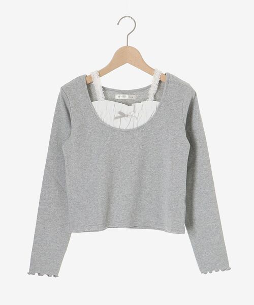 MAJESTIC LEGON(マジェスティックレゴン)の「フロントギャザーフリルトップス(Tシャツ/カットソー・レディース・ブラック/グレー/ホワイト系その他2・MEDIUM)」の6枚目の写真
