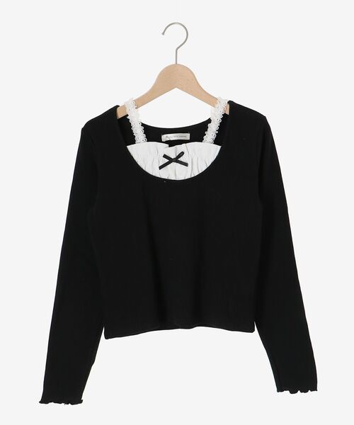 MAJESTIC LEGON(マジェスティックレゴン)の「フロントギャザーフリルトップス(Tシャツ/カットソー・レディース・ブラック/グレー/ホワイト系その他2・MEDIUM)」の5枚目の写真