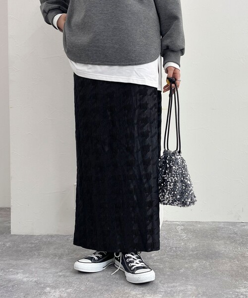 fredy emue（フレディエミュ）の「カットコールタイトスカート（スカート・レディース・ホワイト系その他/ベージュ/ブラック/ブラック系その他・38）」の9枚目の写真