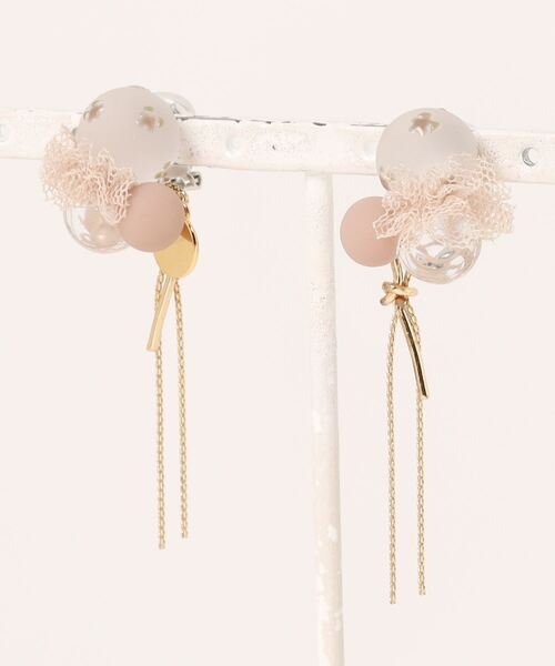 tone（トーン）の「【miuland】tutu flower【ノット】(MA)（イヤリング・レディース・ホワイト/ブラウン・FREE）」の2枚目の写真