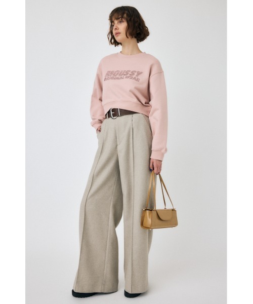 MOUSSY(マウジー)の「RHINESTONE MOUSSY CROPPED プルオーバー(スウェット・レディース・ブラウン/ライトブラック/杢グレー/ピンク・FREE)」の17枚目の写真