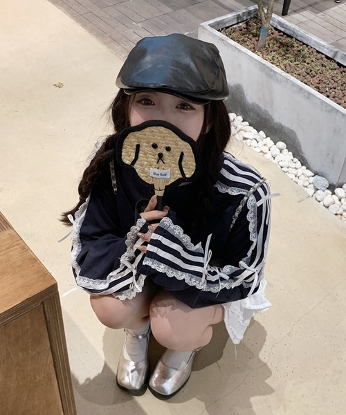 Mejoul(メジュール)の「サイドラインレースリボン付き オーバーサイズロンT(Tシャツ/カットソー・レディース・ネイビー/ブラック/ホワイト・F)」の15枚目の写真