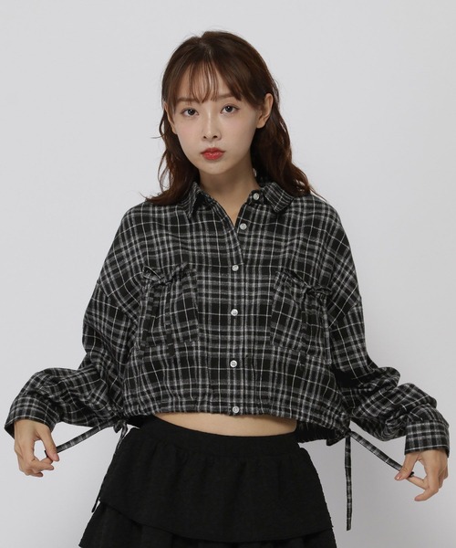 3.3 Field Trip (3.3フィールドトリップ)の「3.3 Field Trip/リボンポケットチェックシャツ(シャツ/ブラウス・レディース・ブラック/グレー/マスタード・FREE)」の1枚目の写真