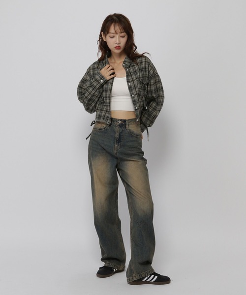 3.3 Field Trip (3.3フィールドトリップ)の「3.3 Field Trip/リボンポケットチェックシャツ(シャツ/ブラウス・レディース・ブラック/グレー/マスタード・FREE)」の5枚目の写真