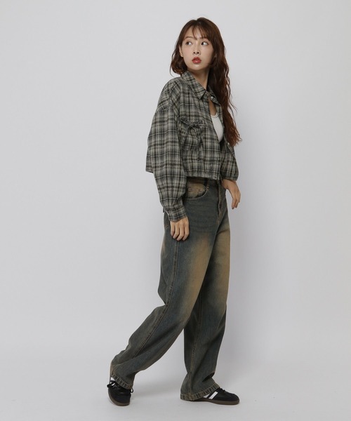 3.3 Field Trip (3.3フィールドトリップ)の「3.3 Field Trip/リボンポケットチェックシャツ(シャツ/ブラウス・レディース・ブラック/グレー/マスタード・FREE)」の6枚目の写真