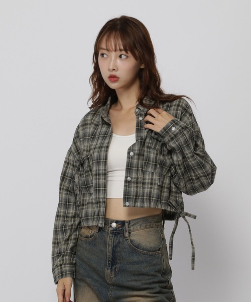 3.3 Field Trip (3.3フィールドトリップ)の「3.3 Field Trip/リボンポケットチェックシャツ(シャツ/ブラウス・レディース・ブラック/グレー/マスタード・FREE)」の7枚目の写真