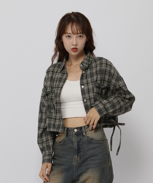 3.3 Field Trip (3.3フィールドトリップ)の「3.3 Field Trip/リボンポケットチェックシャツ(シャツ/ブラウス・レディース・ブラック/グレー/マスタード・FREE)」の9枚目の写真