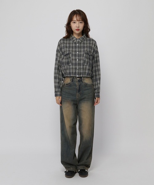 3.3 Field Trip (3.3フィールドトリップ)の「3.3 Field Trip/リボンポケットチェックシャツ(シャツ/ブラウス・レディース・ブラック/グレー/マスタード・FREE)」の12枚目の写真