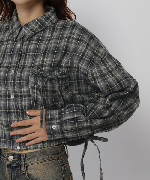 3.3 Field Trip (3.3フィールドトリップ)の「3.3 Field Trip/リボンポケットチェックシャツ(シャツ/ブラウス・レディース・ブラック/グレー/マスタード・FREE)」の18枚目の写真