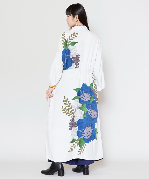 カヤ(カヤ)の「【カヤ】花柳ならいワンピース(ワンピース・レディース・スミクロ/ネイビー/ホワイト×ブルー/グリーン系その他・FREE)」の6枚目の写真