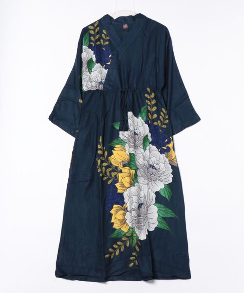 カヤ(カヤ)の「【カヤ】花柳ならいワンピース(ワンピース・レディース・スミクロ/ネイビー/ホワイト×ブルー/グリーン系その他・FREE)」の19枚目の写真