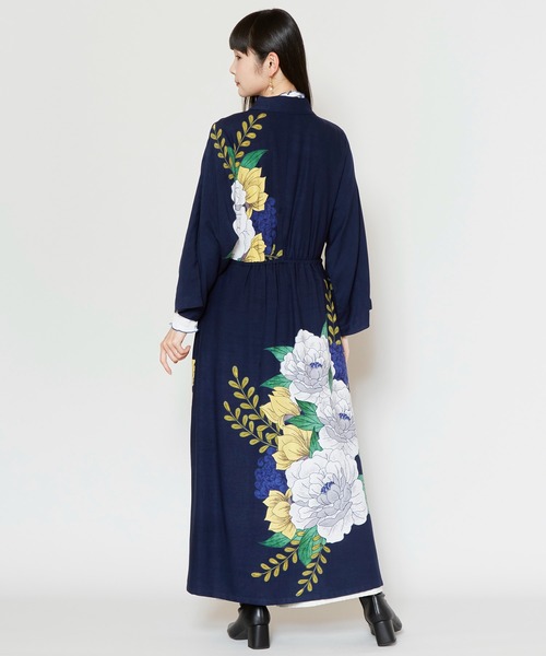 カヤ(カヤ)の「【カヤ】花柳ならいワンピース(ワンピース・レディース・スミクロ/ネイビー/ホワイト×ブルー/グリーン系その他・FREE)」の21枚目の写真