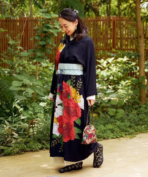 カヤ(カヤ)の「【カヤ】花柳ならいワンピース(ワンピース・レディース・スミクロ/ネイビー/ホワイト×ブルー/グリーン系その他・FREE)」の13枚目の写真