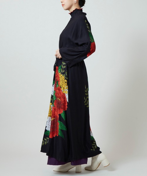 カヤ(カヤ)の「【カヤ】花柳ならいワンピース(ワンピース・レディース・スミクロ/ネイビー/ホワイト×ブルー/グリーン系その他・FREE)」の10枚目の写真