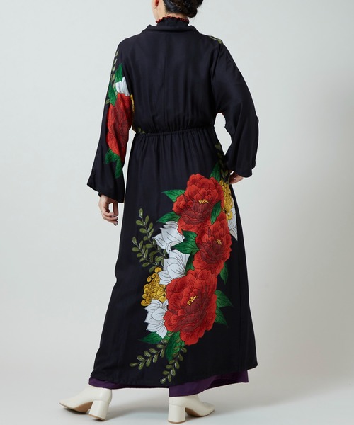 カヤ(カヤ)の「【カヤ】花柳ならいワンピース(ワンピース・レディース・スミクロ/ネイビー/ホワイト×ブルー/グリーン系その他・FREE)」の11枚目の写真