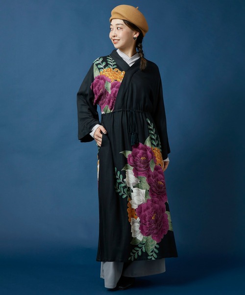 カヤ(カヤ)の「【カヤ】花柳ならいワンピース(ワンピース・レディース・スミクロ/ネイビー/ホワイト×ブルー/グリーン系その他・FREE)」の14枚目の写真