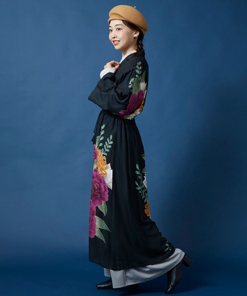 カヤ(カヤ)の「【カヤ】花柳ならいワンピース(ワンピース・レディース・スミクロ/ネイビー/ホワイト×ブルー/グリーン系その他・FREE)」の15枚目の写真