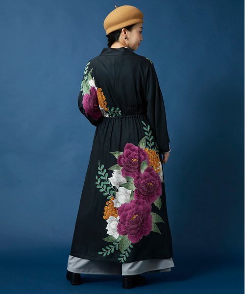 カヤ(カヤ)の「【カヤ】花柳ならいワンピース(ワンピース・レディース・スミクロ/ネイビー/ホワイト×ブルー/グリーン系その他・FREE)」の16枚目の写真