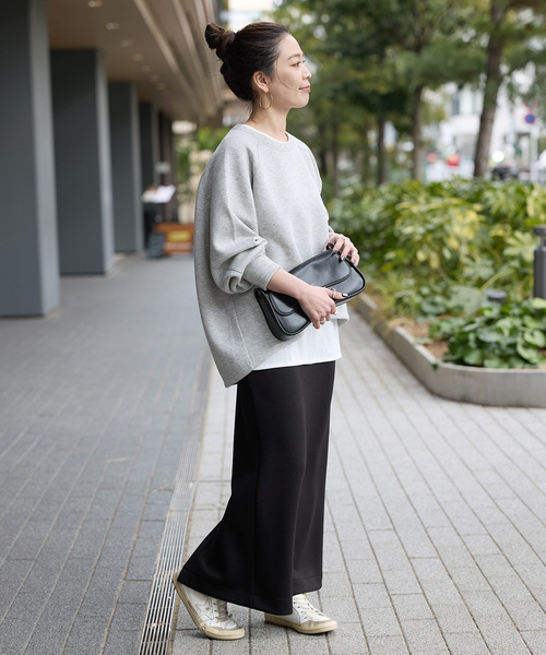 B.C STOCK(ベーセーストック)の「《追加2》ダンボールコクーンプルオーバー(Tシャツ/カットソー・レディース・チャコールグレー/ネイビー/ホワイト・FREE)」の5枚目の写真