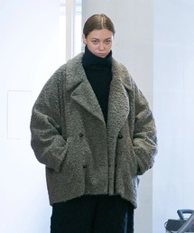 my beautiful landlet（マイビューティフルランドレット）の「【my beautiful landlet】FAUX ALPACA OVERSIZE PEA COAT（ピーコート・メンズ・グレー系）」