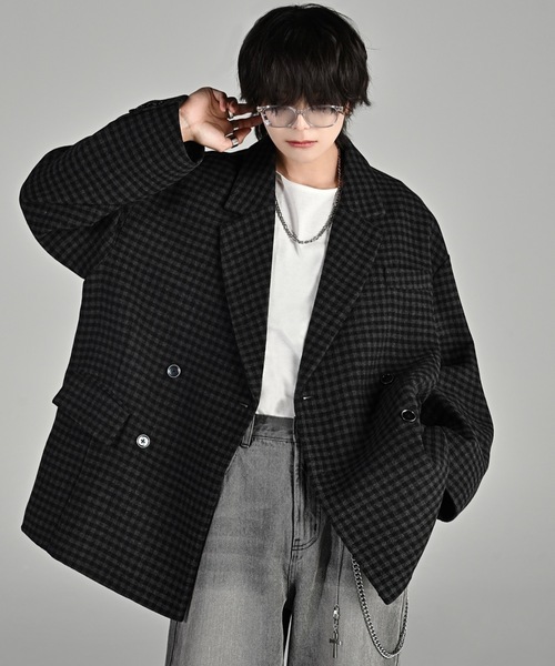 ADRER(アドラー)のTR w cloth loose tailored double jacket / TRダブルクロスルーズテーラードダブルジャケット(テーラードジャケット)