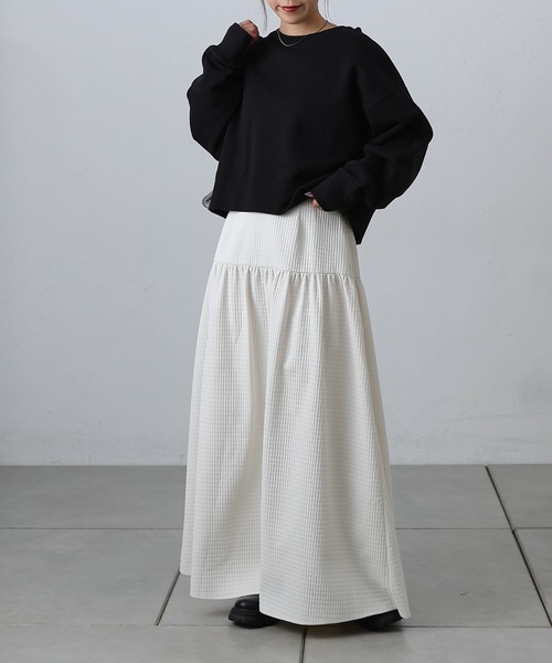 COLONY 2139(コロニートゥーワンスリーナイン)の「チョコキルトフレアスカート(スカート・レディース・オフホワイト/ブラック/チャコールグレー・FREE)」の17枚目の写真