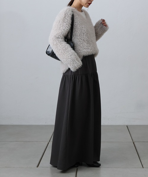 COLONY 2139(コロニートゥーワンスリーナイン)の「チョコキルトフレアスカート(スカート・レディース・オフホワイト/ブラック/チャコールグレー・FREE)」の10枚目の写真
