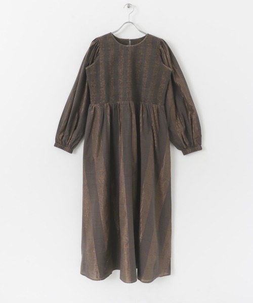 URBAN RESEARCH Sonny Label（アーバンリサーチサニーレーベル）の「シャーリングシャイニーチェックワンピース（ワンピース・レディース・ベージュ系その他/ブラック系その他・FREE）」の21枚目の写真