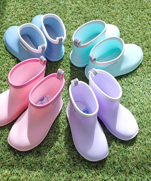AmiAmi（アミアミ）の「雨晴れ兼用 キッズショート レインブーツ/レインシューズ 長靴（レインシューズ・キッズ・ブルー/ピンク/ミント/ラベンダー・L/M/S）」の5枚目の写真