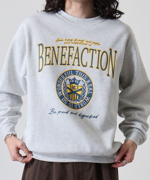 FUNALIVE（ファンアライブ）の「アメカジ裏起毛トレーナー（スウェット・メンズ・杢グレー/モカ/ネイビー/スミクロ/ブルーパープル/ライトブラック/ホワイト/ダークグリーン/ホワイト系その他/サックスブルー系/パープル系その他/ブラック/ネイビー系2/ブラック系その他/ホワイト系その他2/ブラック系その他3/ホワイト系その他3/ネイビー系1/グレイッシュベージュ/グレー系その他/ブラック系その他2/グリーン系その他/バーガンディー/グリーン系その他2/ホワイト系その他4/ブラック系その他5/ブラック系その他4/ダークグリーン系1/ブラック系1/ブラック系その他6/ホワイト系その他5/ダークグリーン系2/ホワイト系その他6/ネイビー系3/ブラック系その他7/グレー系その他2・M/LL/L）」の3枚目の写真