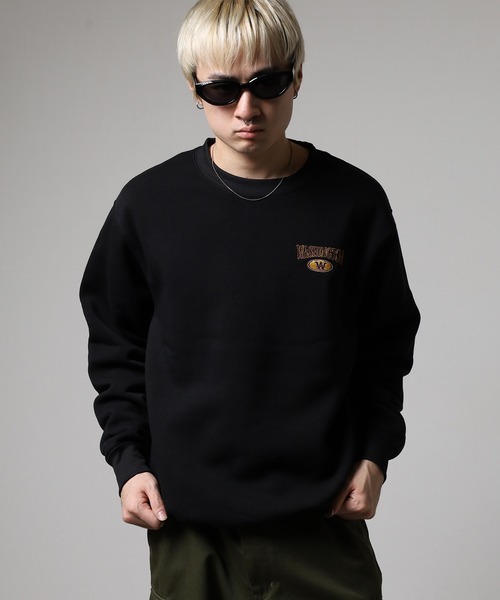 FUNALIVE（ファンアライブ）の「アメカジ裏起毛トレーナー（スウェット・メンズ・杢グレー/モカ/ネイビー/スミクロ/ブルーパープル/ライトブラック/ホワイト/ダークグリーン/ホワイト系その他/サックスブルー系/パープル系その他/ブラック/ネイビー系2/ブラック系その他/ホワイト系その他2/ブラック系その他3/ホワイト系その他3/ネイビー系1/グレイッシュベージュ/グレー系その他/ブラック系その他2/グリーン系その他/バーガンディー/グリーン系その他2/ホワイト系その他4/ブラック系その他5/ブラック系その他4/ダークグリーン系1/ブラック系1/ブラック系その他6/ホワイト系その他5/ダークグリーン系2/ホワイト系その他6/ネイビー系3/ブラック系その他7/グレー系その他2・M/LL/L）」の10枚目の写真