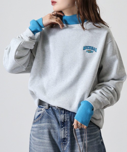 FUNALIVE（ファンアライブ）の「アメカジ裏起毛トレーナー（スウェット・メンズ・杢グレー/モカ/ネイビー/スミクロ/ブルーパープル/ライトブラック/ホワイト/ダークグリーン/ホワイト系その他/サックスブルー系/パープル系その他/ブラック/ネイビー系2/ブラック系その他/ホワイト系その他2/ブラック系その他3/ホワイト系その他3/ネイビー系1/グレイッシュベージュ/グレー系その他/ブラック系その他2/グリーン系その他/バーガンディー/グリーン系その他2/ホワイト系その他4/ブラック系その他5/ブラック系その他4/ダークグリーン系1/ブラック系1/ブラック系その他6/ホワイト系その他5/ダークグリーン系2/ホワイト系その他6/ネイビー系3/ブラック系その他7/グレー系その他2・M/LL/L）」の2枚目の写真