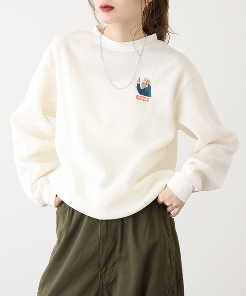 FUNALIVE（ファンアライブ）の「アメカジ裏起毛トレーナー（スウェット・メンズ・杢グレー/モカ/ネイビー/スミクロ/ブルーパープル/ライトブラック/ホワイト/ダークグリーン/ホワイト系その他/サックスブルー系/パープル系その他/ブラック/ネイビー系2/ブラック系その他/ホワイト系その他2/ブラック系その他3/ホワイト系その他3/ネイビー系1/グレイッシュベージュ/グレー系その他/ブラック系その他2/グリーン系その他/バーガンディー/グリーン系その他2/ホワイト系その他4/ブラック系その他5/ブラック系その他4/ダークグリーン系1/ブラック系1/ブラック系その他6/ホワイト系その他5/ダークグリーン系2/ホワイト系その他6/ネイビー系3/ブラック系その他7/グレー系その他2・M/LL/L）」の7枚目の写真