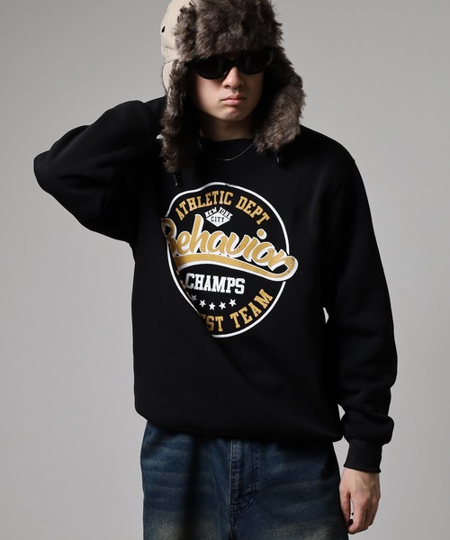 FUNALIVE（ファンアライブ）の「アメカジ裏起毛トレーナー（スウェット・メンズ・杢グレー/モカ/ネイビー/スミクロ/ブルーパープル/ライトブラック/ホワイト/ダークグリーン/ホワイト系その他/サックスブルー系/パープル系その他/ブラック/ネイビー系2/ブラック系その他/ホワイト系その他2/ブラック系その他3/ホワイト系その他3/ネイビー系1/グレイッシュベージュ/グレー系その他/ブラック系その他2/グリーン系その他/バーガンディー/グリーン系その他2/ホワイト系その他4/ブラック系その他5/ブラック系その他4/ダークグリーン系1/ブラック系1/ブラック系その他6/ホワイト系その他5/ダークグリーン系2/ホワイト系その他6/ネイビー系3/ブラック系その他7/グレー系その他2・M/LL/L）」の13枚目の写真