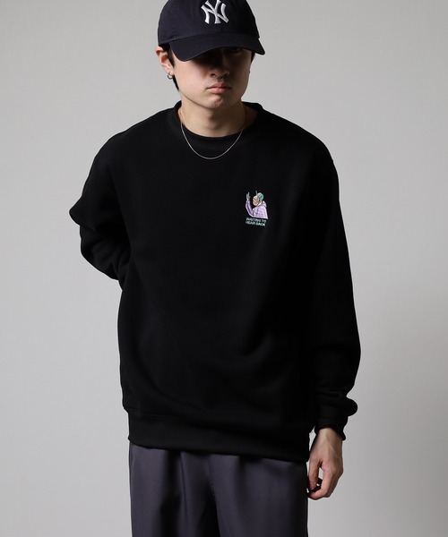 FUNALIVE（ファンアライブ）の「アメカジ裏起毛トレーナー（スウェット・メンズ・杢グレー/モカ/ネイビー/スミクロ/ブルーパープル/ライトブラック/ホワイト/ダークグリーン/ホワイト系その他/サックスブルー系/パープル系その他/ブラック/ネイビー系2/ブラック系その他/ホワイト系その他2/ブラック系その他3/ホワイト系その他3/ネイビー系1/グレイッシュベージュ/グレー系その他/ブラック系その他2/グリーン系その他/バーガンディー/グリーン系その他2/ホワイト系その他4/ブラック系その他5/ブラック系その他4/ダークグリーン系1/ブラック系1/ブラック系その他6/ホワイト系その他5/ダークグリーン系2/ホワイト系その他6/ネイビー系3/ブラック系その他7/グレー系その他2・M/LL/L）」の17枚目の写真