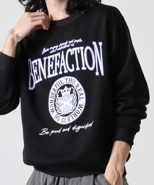 FUNALIVE（ファンアライブ）の「アメカジ裏起毛トレーナー（スウェット・メンズ・杢グレー/モカ/ネイビー/スミクロ/ブルーパープル/ライトブラック/ホワイト/ダークグリーン/ホワイト系その他/サックスブルー系/パープル系その他/ブラック/ネイビー系2/ブラック系その他/ホワイト系その他2/ブラック系その他3/ホワイト系その他3/ネイビー系1/グレイッシュベージュ/グレー系その他/ブラック系その他2/グリーン系その他/バーガンディー/グリーン系その他2/ホワイト系その他4/ブラック系その他5/ブラック系その他4/ダークグリーン系1/ブラック系1/ブラック系その他6/ホワイト系その他5/ダークグリーン系2/ホワイト系その他6/ネイビー系3/ブラック系その他7/グレー系その他2・M/LL/L）」の9枚目の写真