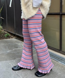 HELLO.SANFRANCISCO（ハローサンフランシスコ）の「【HELLO.SANFRANCISCO】マルチボーダーニットフレアパンツ（その他パンツ）」