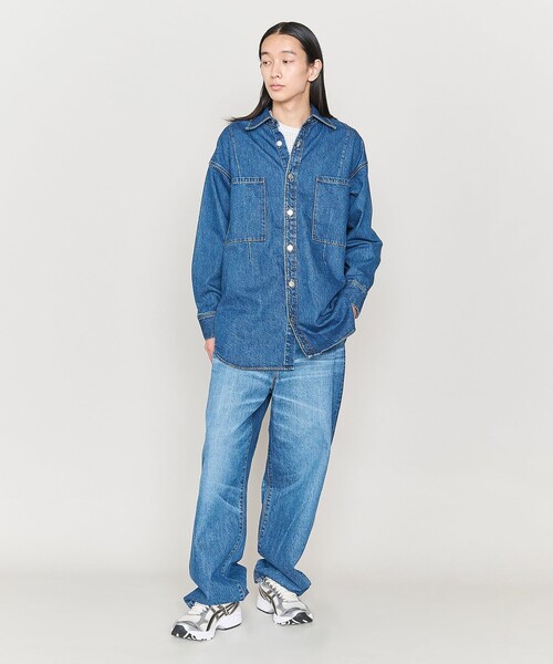 ASTRAET（アストラット）の「＜ASTRAET＞11.5oz デニム 2ポケットシャツ UNISEX（シャツ/ブラウス・レディース・コバルトブルー/ライトグレー・FREE）」の4枚目の写真