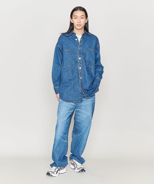 ASTRAET（アストラット）の「＜ASTRAET＞11.5oz デニム 2ポケットシャツ UNISEX（シャツ/ブラウス・レディース・コバルトブルー/ライトグレー・FREE）」の5枚目の写真