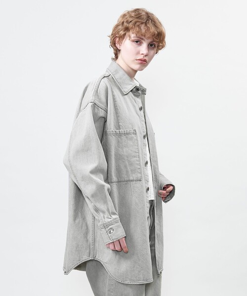 ASTRAET（アストラット）の「＜ASTRAET＞11.5oz デニム 2ポケットシャツ UNISEX（シャツ/ブラウス・レディース・コバルトブルー/ライトグレー・FREE）」の6枚目の写真