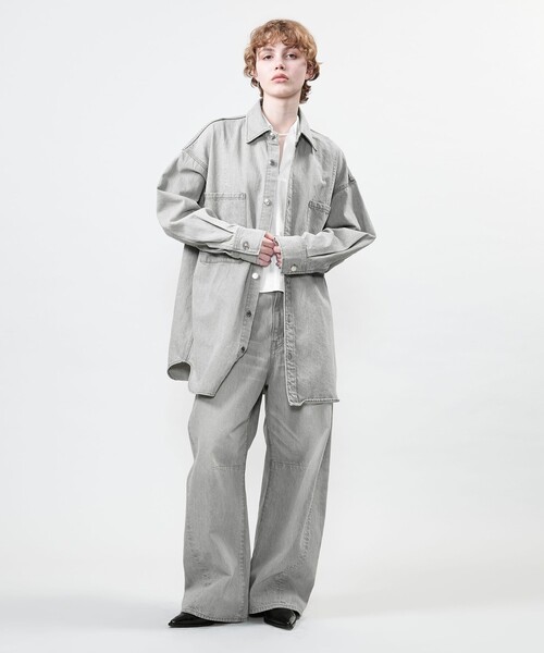 ASTRAET（アストラット）の「＜ASTRAET＞11.5oz デニム 2ポケットシャツ UNISEX（シャツ/ブラウス・レディース・コバルトブルー/ライトグレー・FREE）」の8枚目の写真